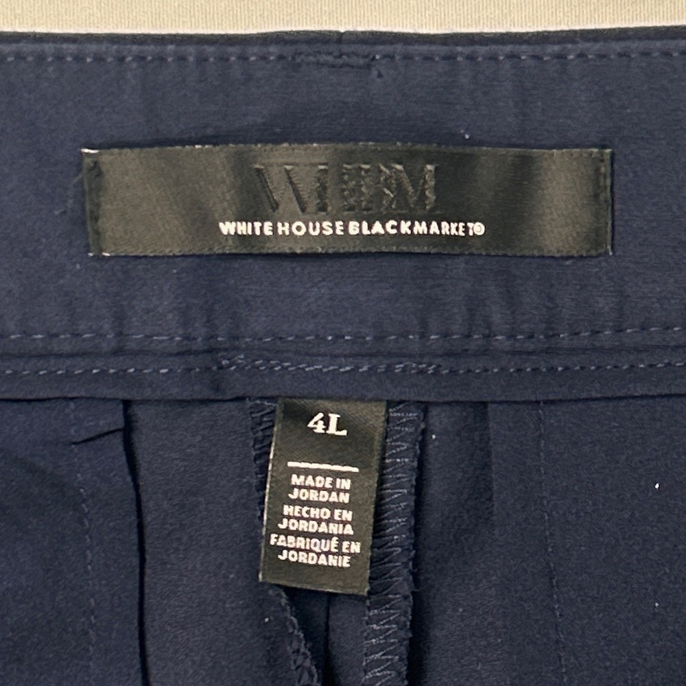 WHBM Dress Pants Womens 4L 4T Tall Ines Slim Bootcut Comfort Stretch Navy Blue - Picture 8 of 11